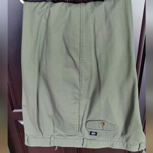 Dockers Khakis Big Man Classic Fit 100% Cotton Pleated Green 52x32